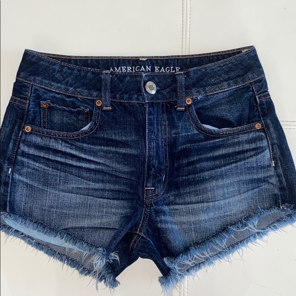 high rise denim raw hem